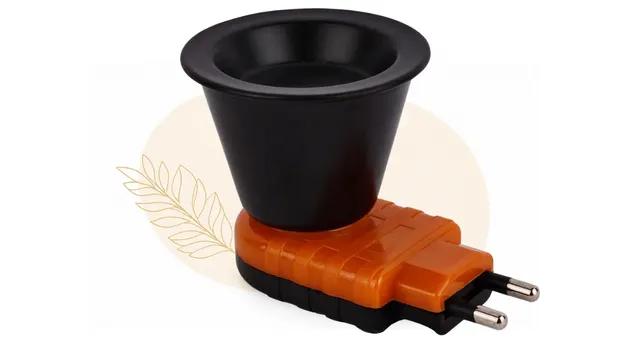 Black Coated Kapoor Dani for Modern Pooja Spaces_Orange